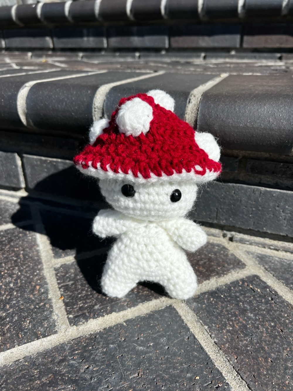 Hand Crocheted Little Mushroom Guy Stuffed Animal Plushie! - Picture 4 of 17